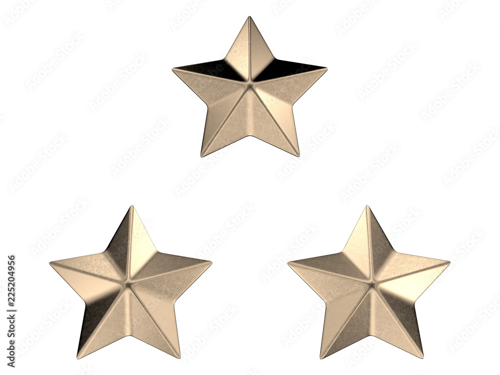 Obraz premium Three military stars sign 3d rendering