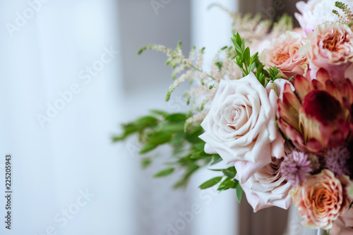 wedding bouquet with rose bush
