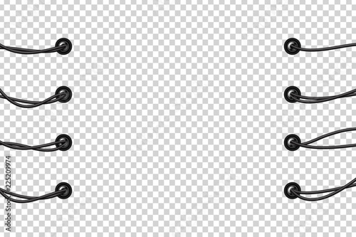 Vector set of realistic isolated electrical wires for decoration and covering on the transparent background. Concept of flexible network cables, electronics and connection.