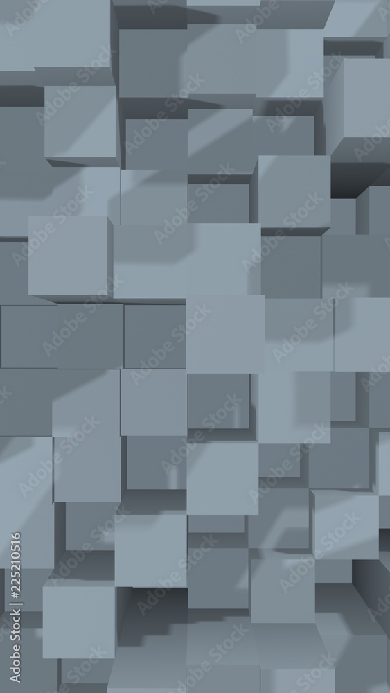 Abstract gray elegant cube geometric background. Chaotically advanced rectangular bars. 3D Rendering, 3D illustration Abstract gray elegant cube geometric background. Chaotically advanced rectangular bars. 3D Rendering, 3D illustration