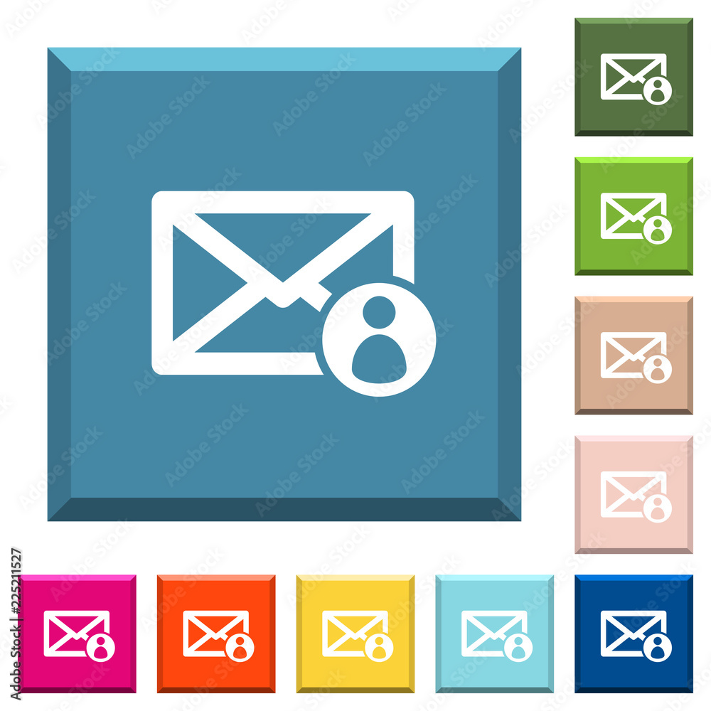 Mail sender white icons on edged square buttons Mail sender white icons on edged square buttons