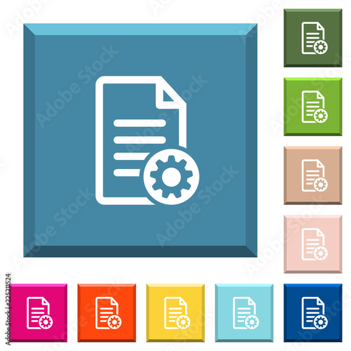 Document settings white icons on edged square buttons