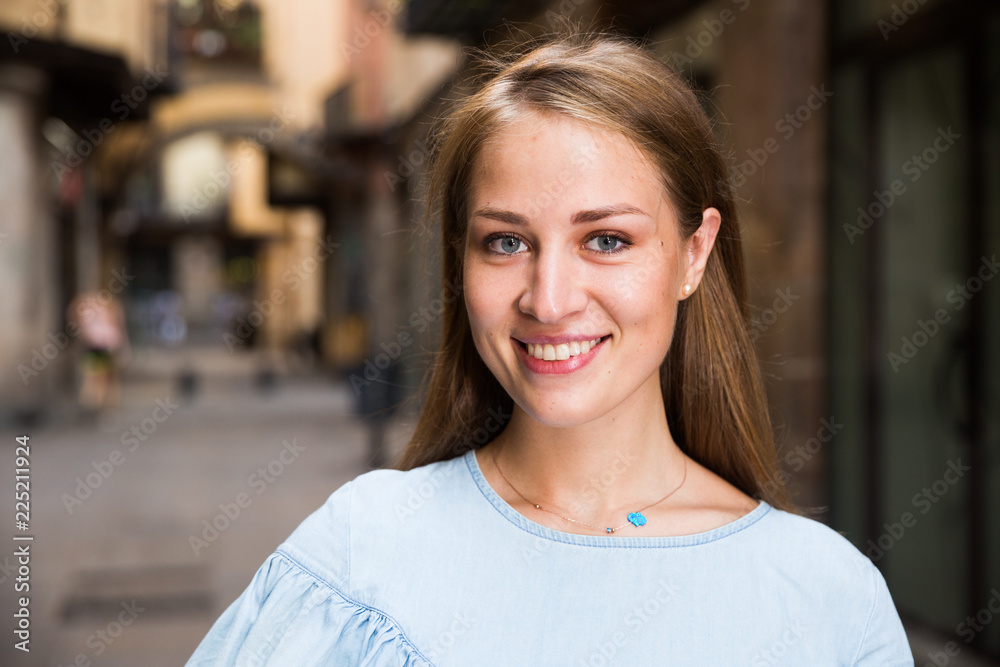 Portrait of attractive girl in Barcelona