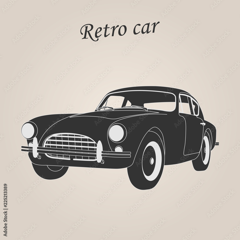 Fototapeta premium Vintage car. Retro car. Classic car. Vector