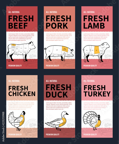 Vector butchery labels
