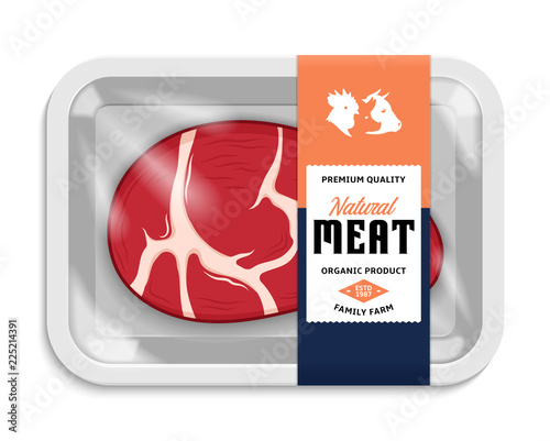 Vector meat packaging illustration
