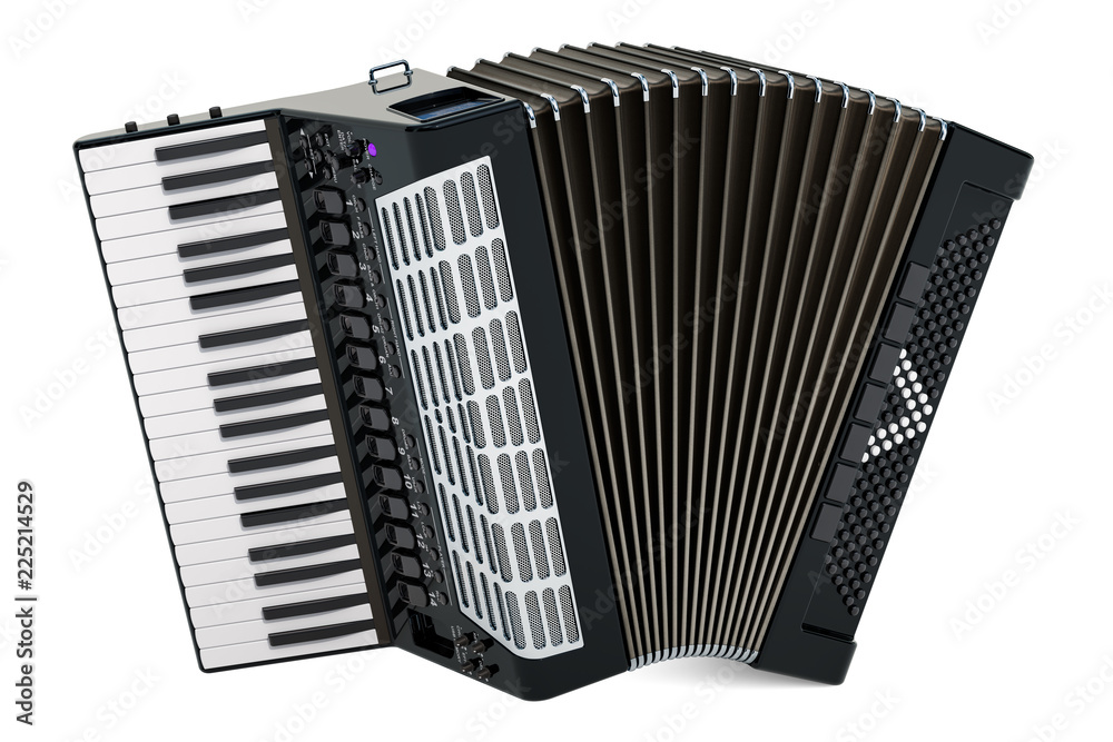 Accordion. 3D rendering Accordion. 3D rendering