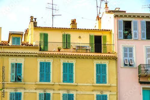 View on the historic architecture in Cannes, France on a sunny day.