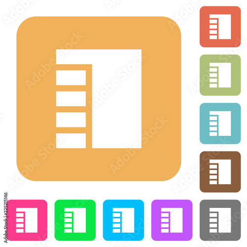 Vertical tabbed layout active rounded square flat icons