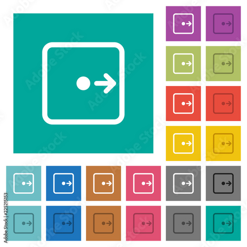 Move object right square flat multi colored icons