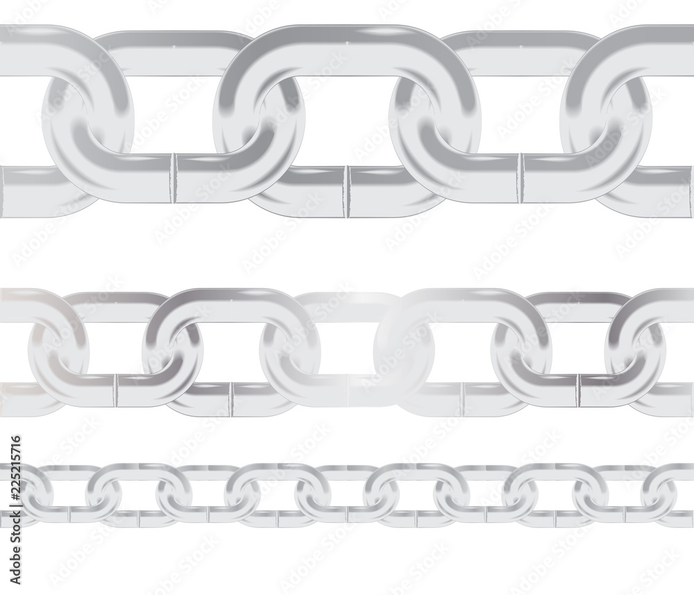 seamless pattern metal silver chains isolated on white background seamless pattern metal silver chains isolated on white background