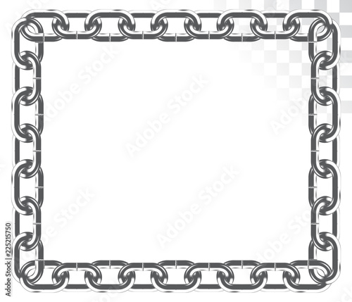 vector square frame made of chains isolated on a transparent background