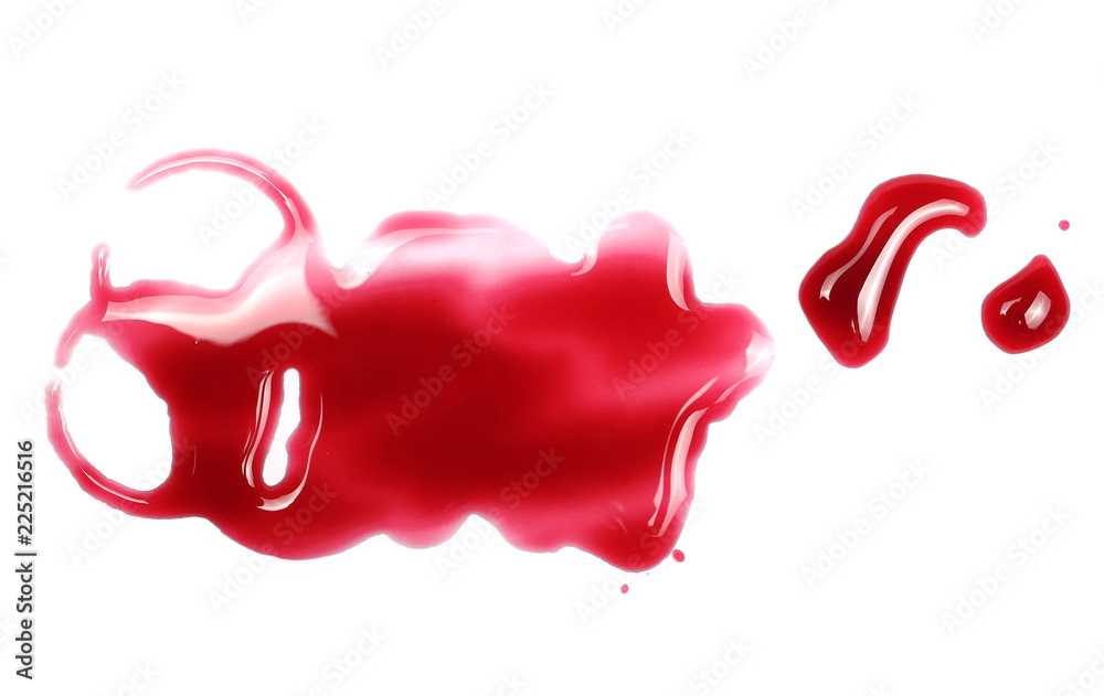 Red wine puddle, droplets isolated on white background, clipping path Red wine puddle, droplets isolated on white background, clipping path