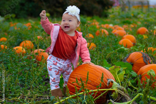 Native American Caucasian Mixed Race Aboriginal Baby at Pumpkin Patch