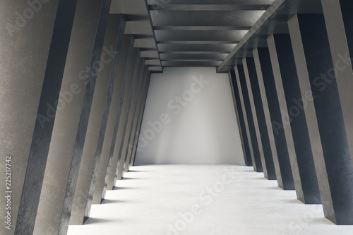 Creative concrete tunnel interior