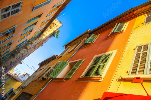 View on the historic architecture in Frejus, France on a sunny day.