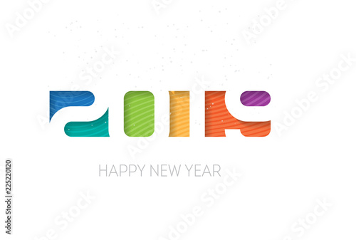 Happy new year 2019. Greeting card or business diary design template. Cover of calendar for 2019 with wishes. Vector background.