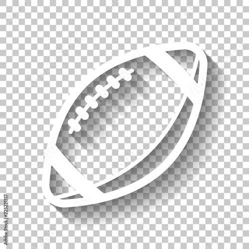 American Football logo. Simple rugby ball icon. White icon with