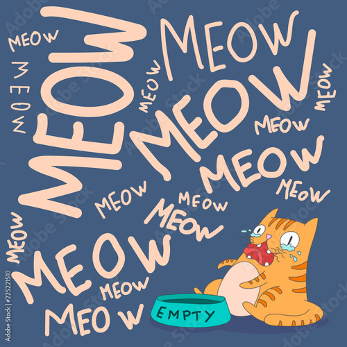 funny doodle with cat