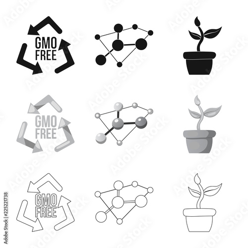 Vector illustration of  and  sign. Collection of  and  stock vector illustration.