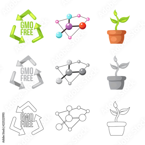 Vector illustration of  and  sign. Set of  and  stock vector illustration.