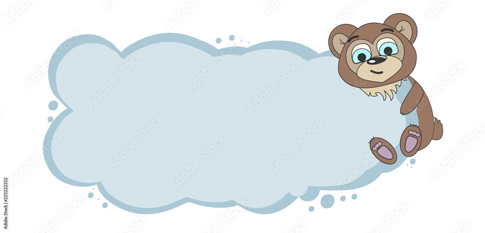 Frame for text with a cartoon bear. Childrens frame for text. Vector baby frame for your text. School frame for text. Frame for text with a cartoon bear. Childrens frame for text. Vector baby frame for your text. School frame for text.