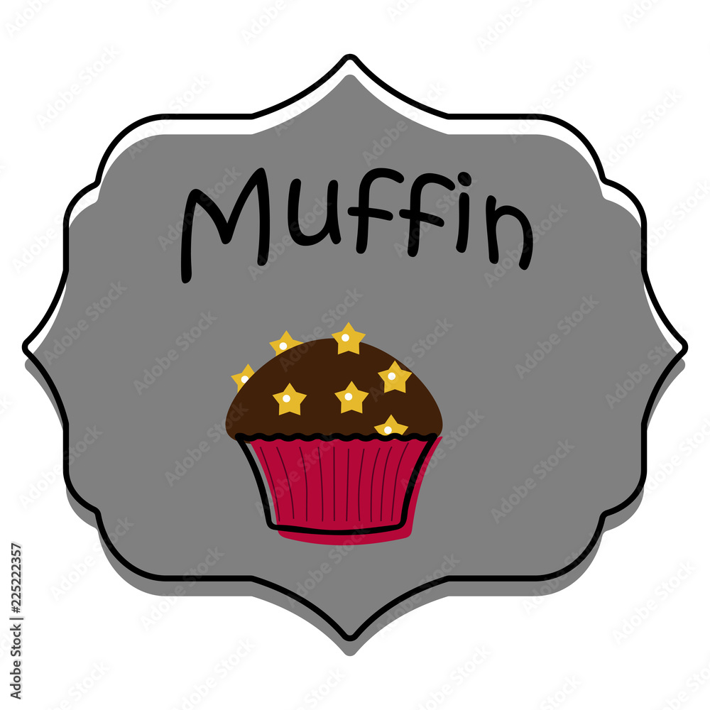 Muffin icon vector illustration on gray background Muffin icon vector illustration on gray background