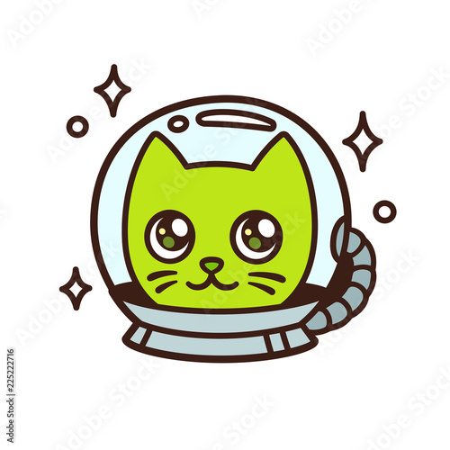 Cute cartoon space cat