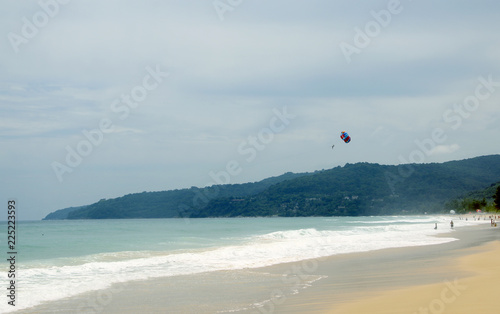 A view of Karon beach on a misty day  Phuket  Thailand