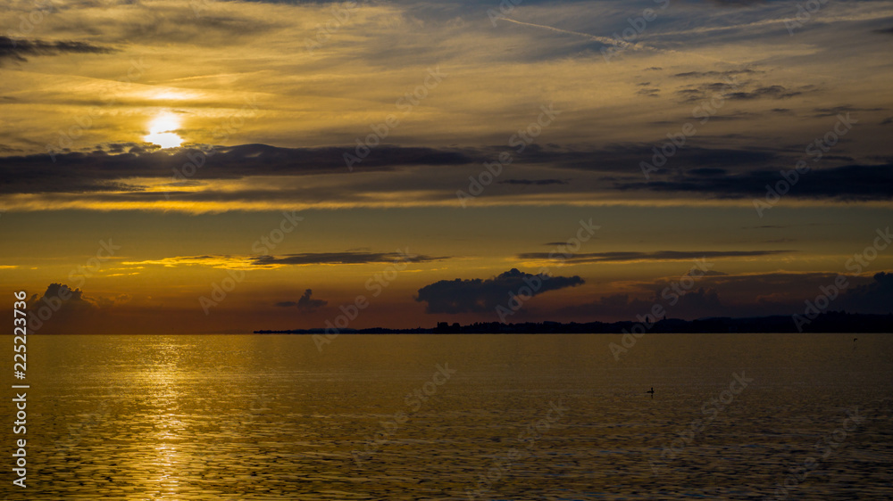 Bodensee Bregenz Austria Sunset Port Ship