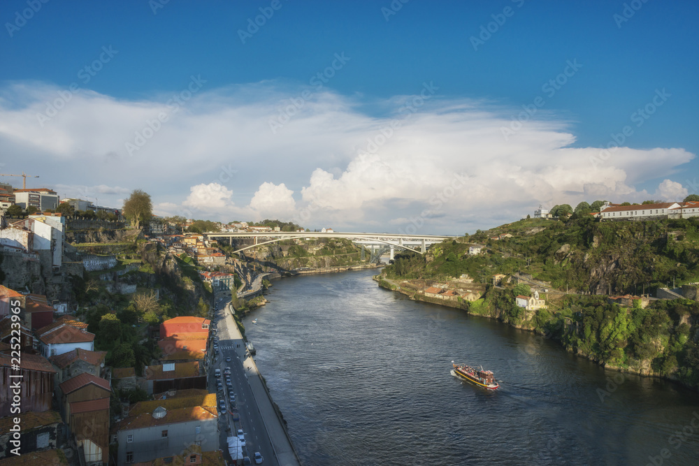 Dom Luis Bridge on Douro River. Porto, Portugal.