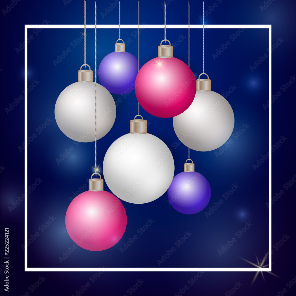 A lot of xmas balls on a blue background. Vector illustation A lot of xmas balls on a blue background. Vector illustation