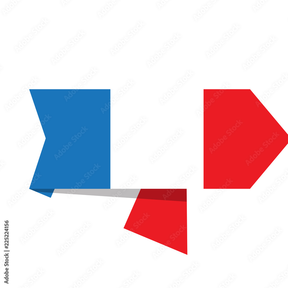 Flag of France on a label