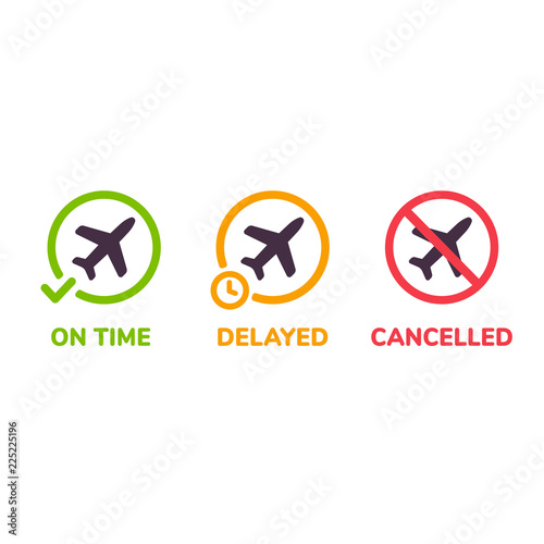 Airplane flight icon set