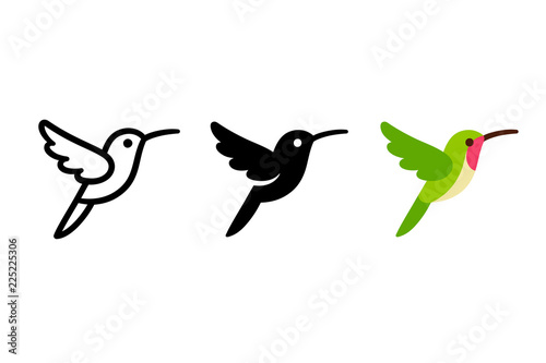 Valokuvatapetti Stylized hummingbird icon