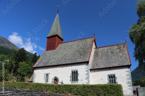 Beautiful old white church in norway