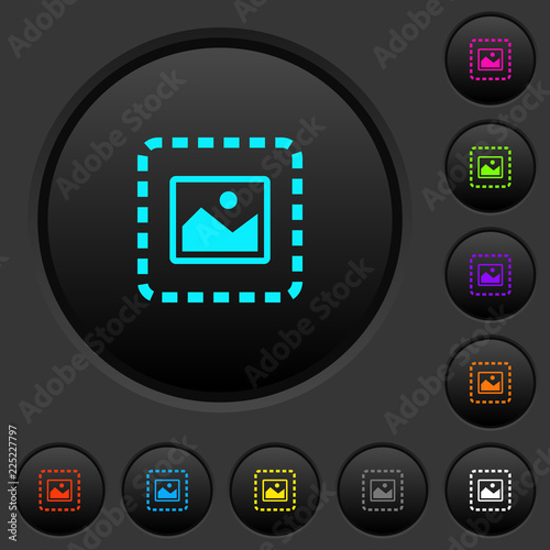 Place image dark push buttons with color icons