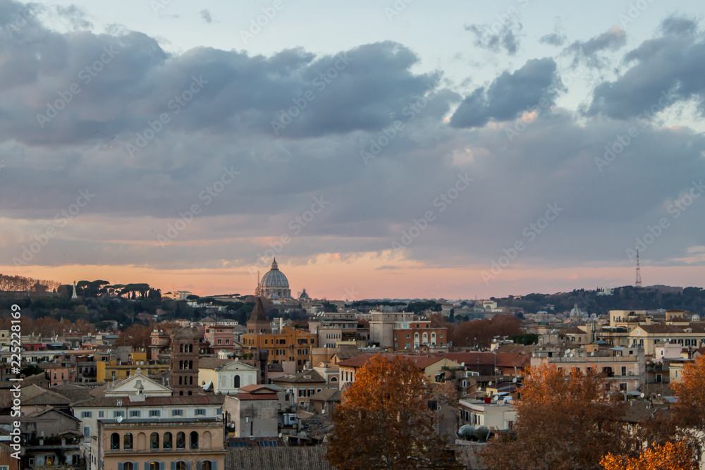Sunset on Rome, panoramic view