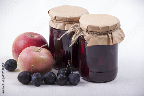 Jam from blackthorn with apples