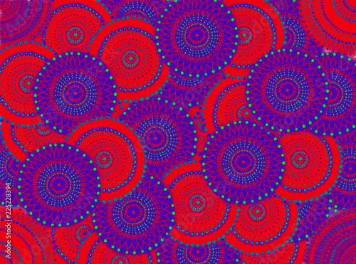 Seamless floral pattern of purple  blue and red