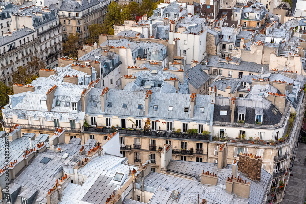 Fototapeta premium Paris, view of ancient roofs in the center