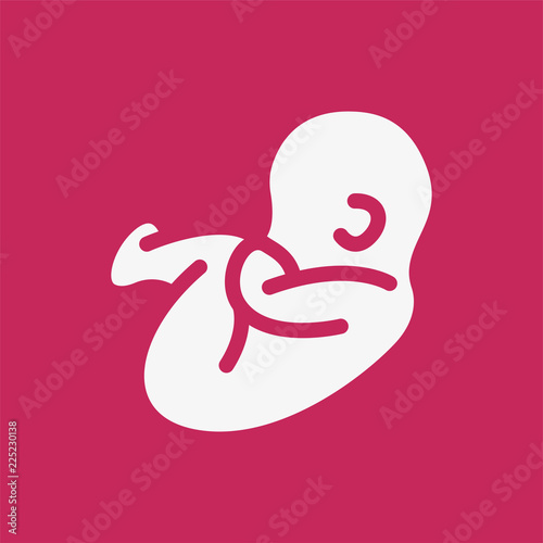 Embryo Child Kid Pregnant Minimalistic Flat Solid Icon Pictogram Symbol