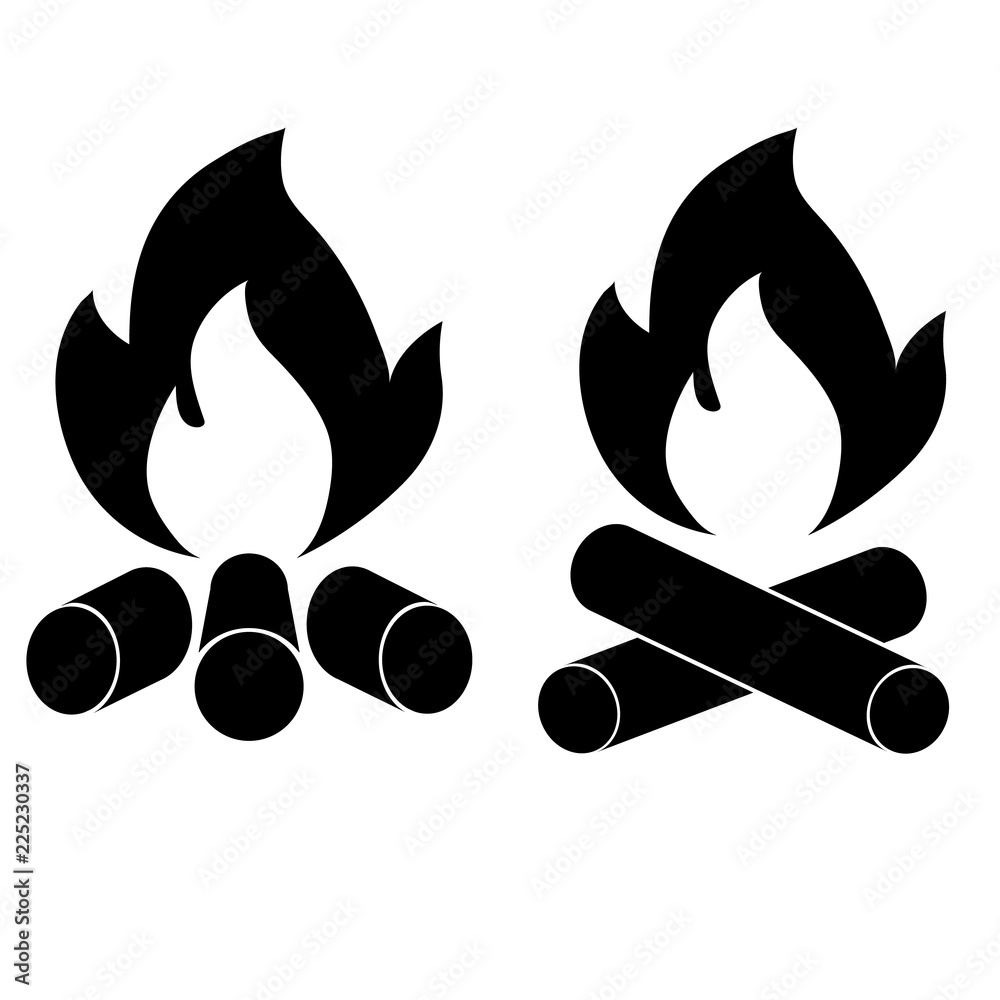 Vector campfire icon , logo, on a white background