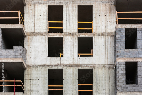Wall of an unfinished modern building
