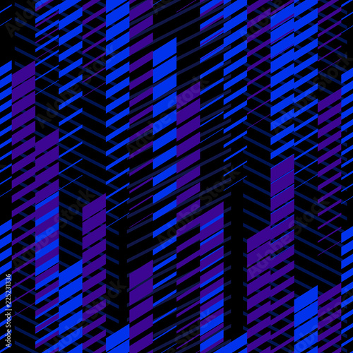 Vector abstract neon sport pattern with fading lines, tracks, halftone stripes. Urban pattern. Sport pattern. Extreme pattern.