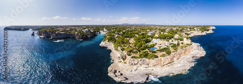 Canvas-taulu Luftaufnahme, Spanien, Balearen, Mallorca, Region von Cala Figuera, Gemeinde San