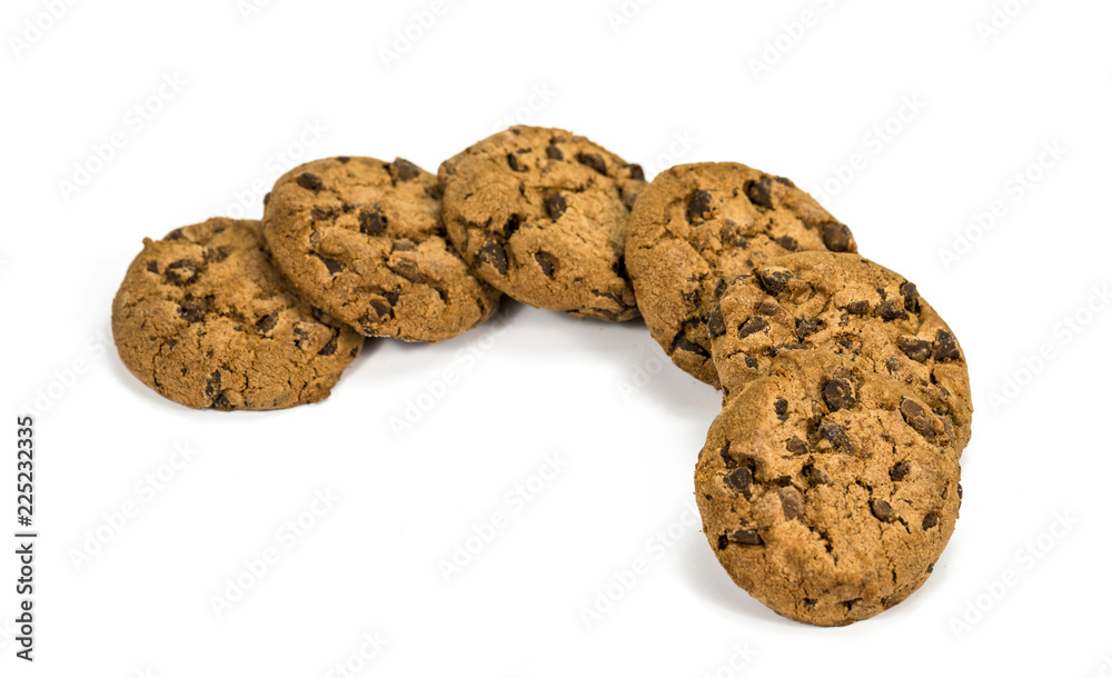 hocolate chip cookie isolated on white background hocolate chip cookie isolated on white background