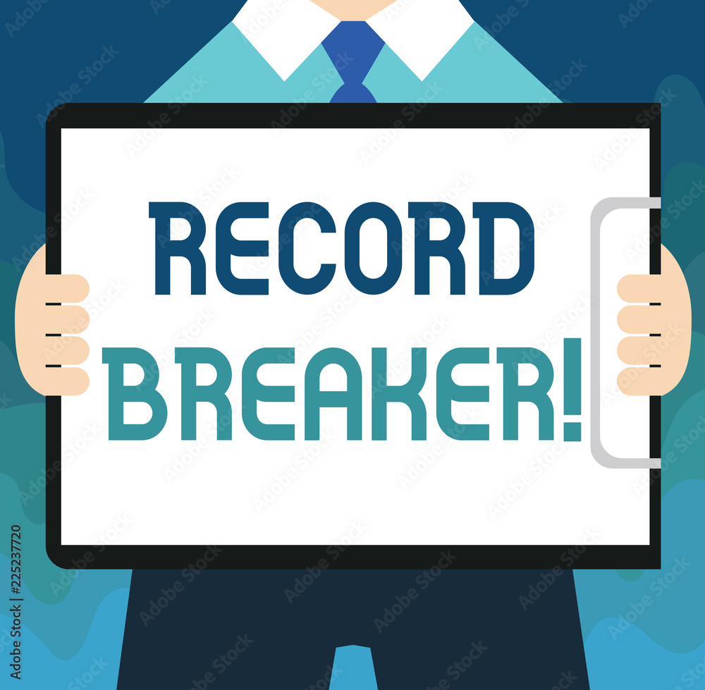 Handwriting text Record Breaker. Concept meaning someone or that beats previous best result . Stock Illustration | Adobe Stock