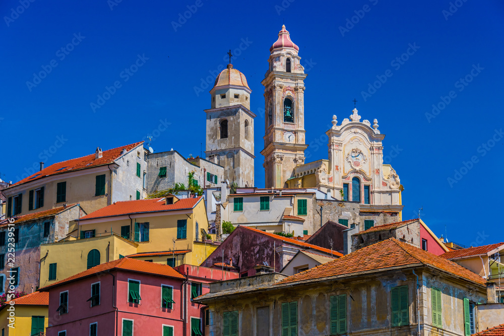 View of Cervo in the province of Imperia, Liguria, Italy