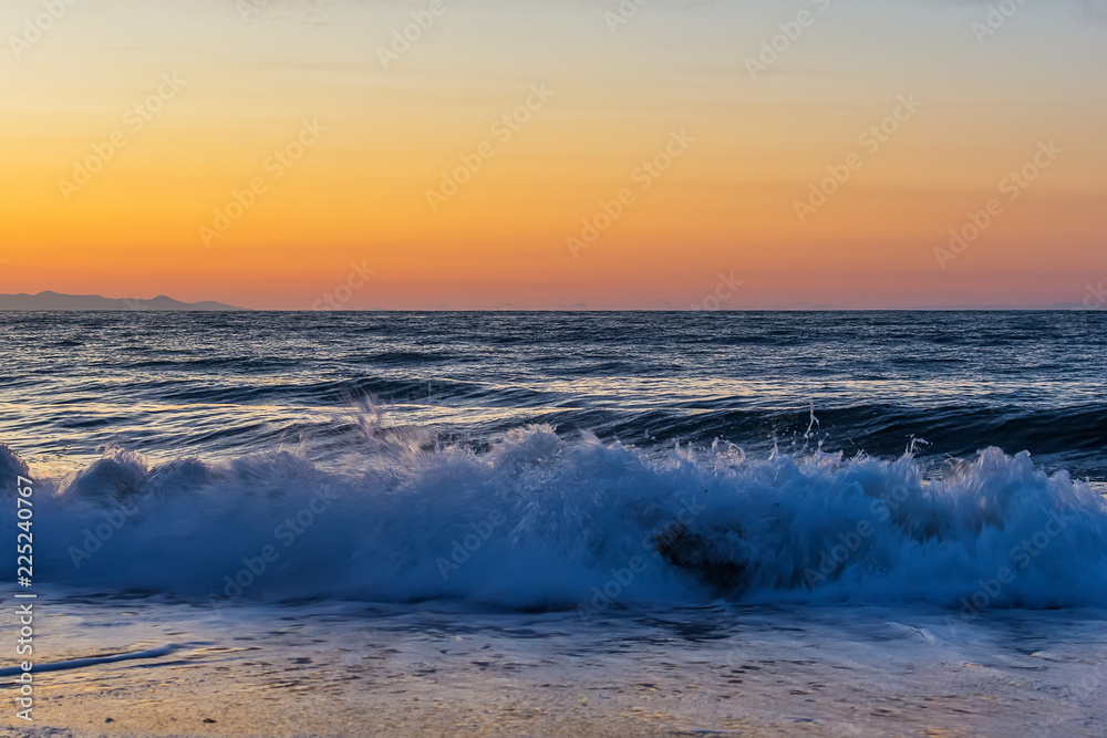 Early morning , dramatic sunrise over sea. Photographed in Asprovalta, Greece.